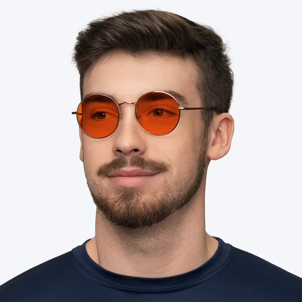 NightFall Elton Blue Blocking Glasses - Gold - Prescription - Image 4