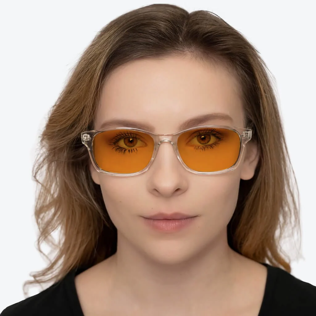 SunDown Lucent Blue Blocking Glasses - Crystal - Readers - Image 4