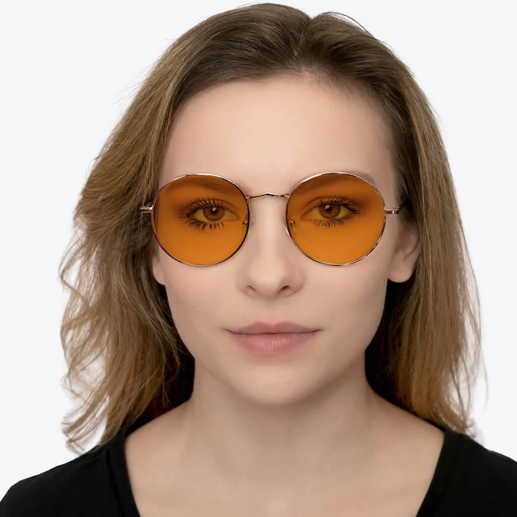 SunDown Elton Blue Blocking Glasses - Gold - Image 3