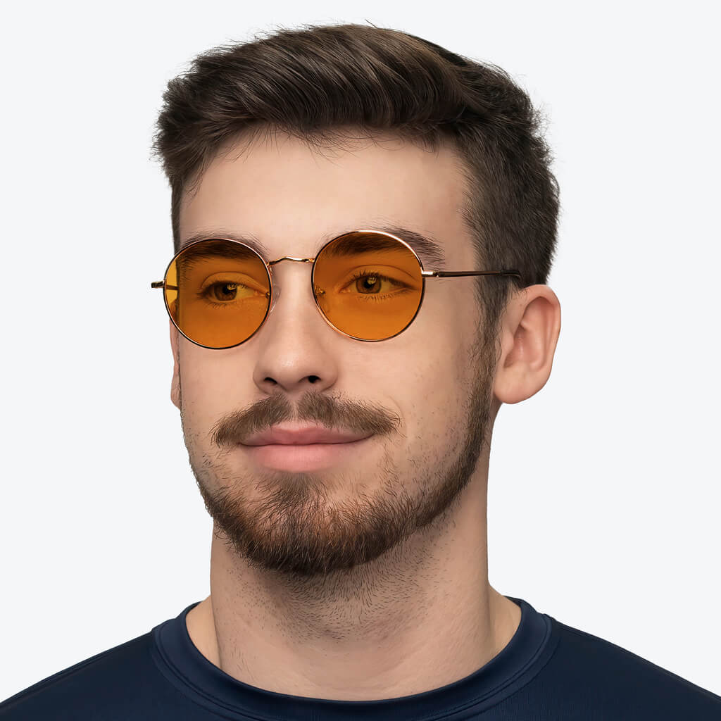 SunDown Elton Blue Blocking Glasses - Gold - Image 4