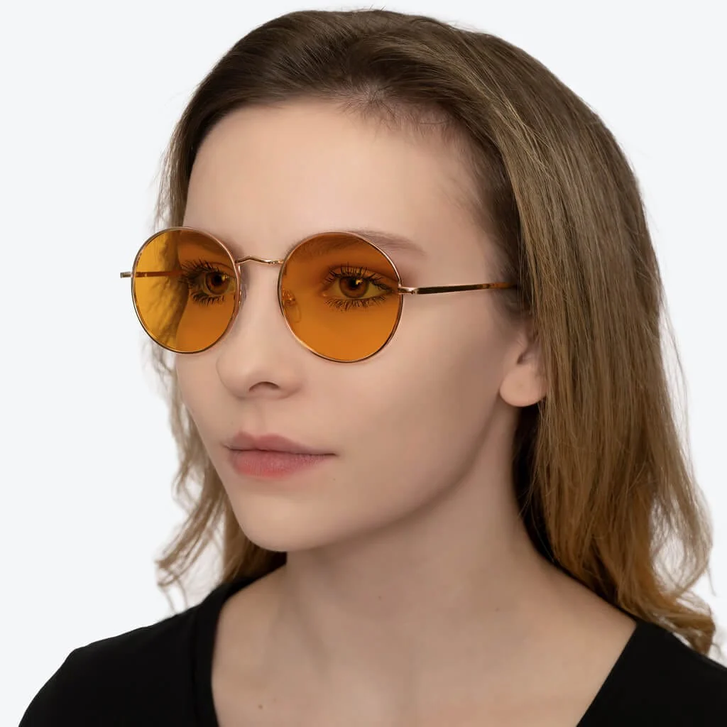 SunDown Elton Blue Blocking Glasses - Gold - Image 5